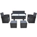 Set mobilier de exterior cu perne, 6 piese, negru, poliratan - WALTI WALTI