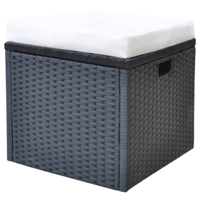 Set mobilier de exterior cu perne, 6 piese, negru, poliratan - WALTI WALTI