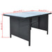 Set mobilier de exterior cu perne, 6 piese, negru, poliratan - WALTI WALTI