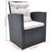 Set mobilier de exterior cu perne, 6 piese, negru, poliratan - WALTI WALTI