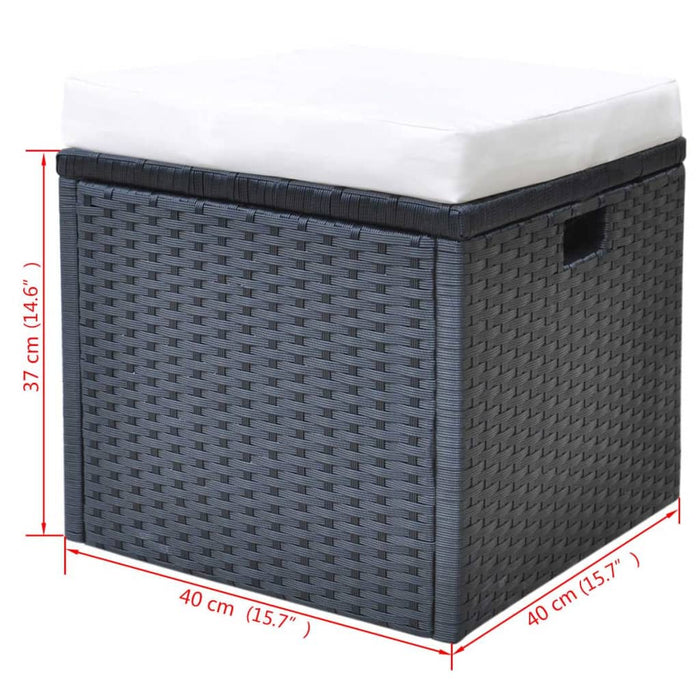 Set mobilier de exterior cu perne, 6 piese, negru, poliratan - WALTI WALTI