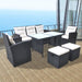 Set mobilier de exterior cu perne, 6 piese, negru, poliratan - WALTI WALTI