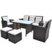 Set mobilier de exterior cu perne, 6 piese, maro, poliratan - WALTI WALTI
