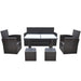 Set mobilier de exterior cu perne, 6 piese, maro, poliratan - WALTI WALTI