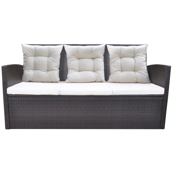 Set mobilier de exterior cu perne, 6 piese, maro, poliratan - WALTI WALTI