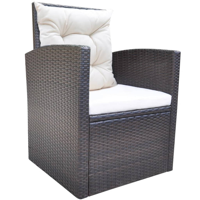 Set mobilier de exterior cu perne, 6 piese, maro, poliratan - WALTI WALTI