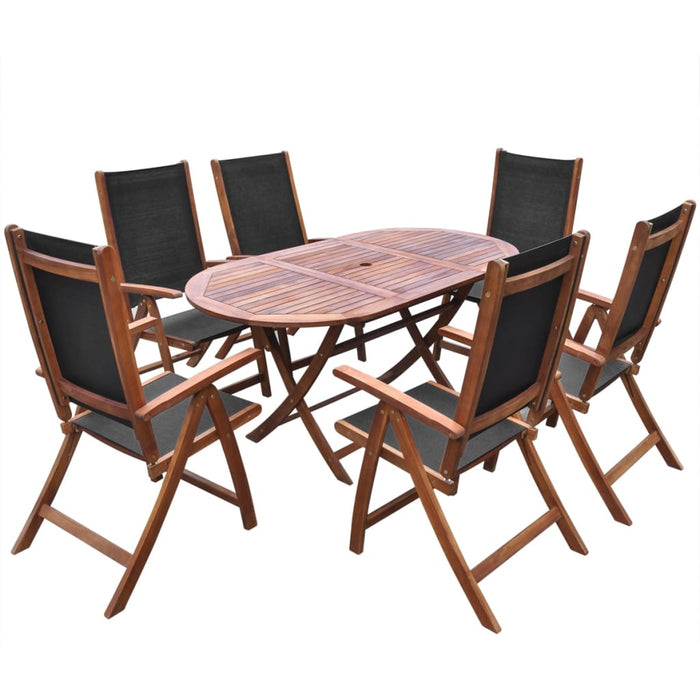 Set mobilier de exterior cu perne 9 piese, lemn masiv de acacia WALTI