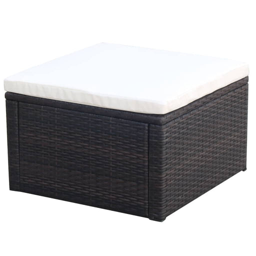 Taburet otoman din poliratan, 53 x 53 x 30 cm, negru - WALTI WALTI