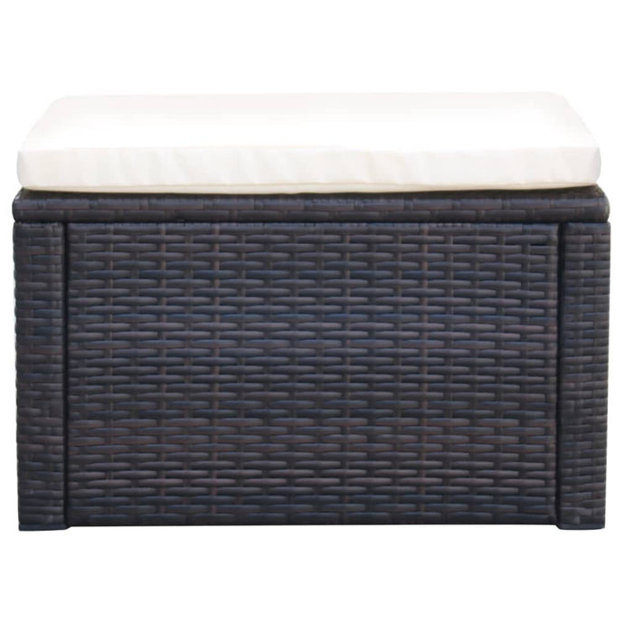 Taburet otoman din poliratan, 53 x 53 x 30 cm, negru - WALTI WALTI