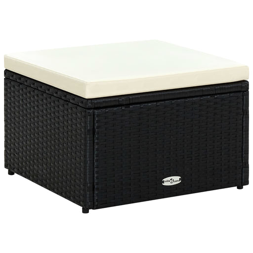 Taburet otoman din poliratan, 53 x 53 x 30 cm, negru - WALTI WALTI