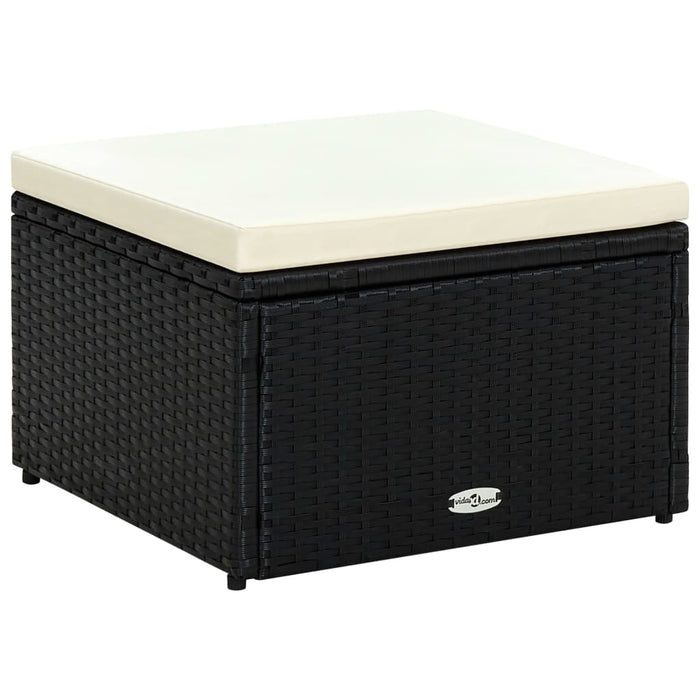 Taburet otoman din poliratan, 53 x 53 x 30 cm, negru - WALTI WALTI