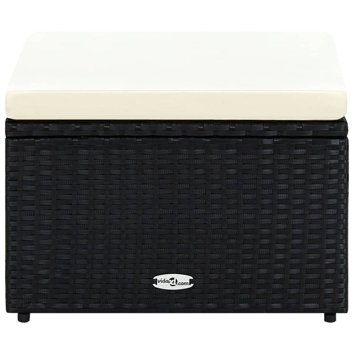 Taburet otoman din poliratan, 53 x 53 x 30 cm, negru - WALTI WALTI