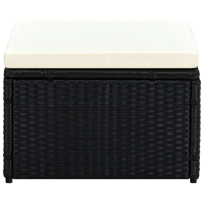 Taburet otoman din poliratan, 53 x 53 x 30 cm, negru - WALTI WALTI