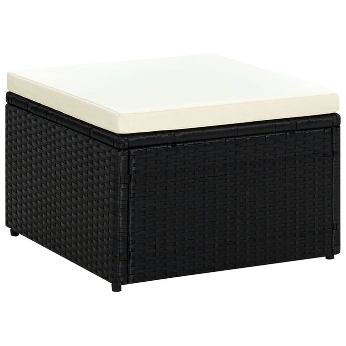 Taburet otoman din poliratan, 53 x 53 x 30 cm, negru - WALTI WALTI