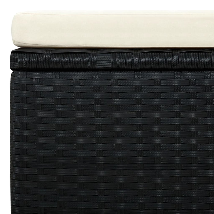 Taburet otoman din poliratan, 53 x 53 x 30 cm, negru - WALTI WALTI