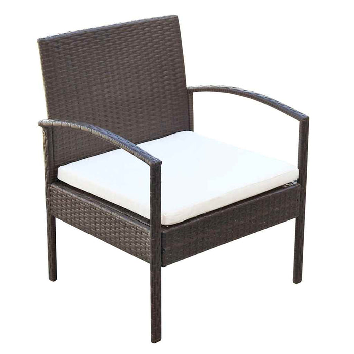 Set mobilier de grădină cu perne, 4 piese, maro, poliratan - WALTI WALTI