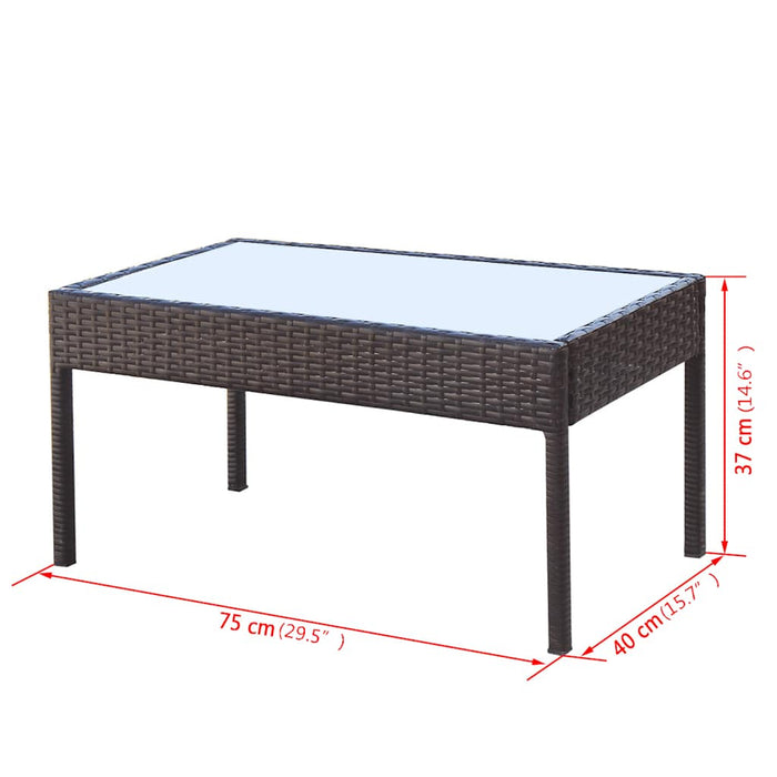 Set mobilier de grădină cu perne, 4 piese, maro, poliratan - WALTI WALTI