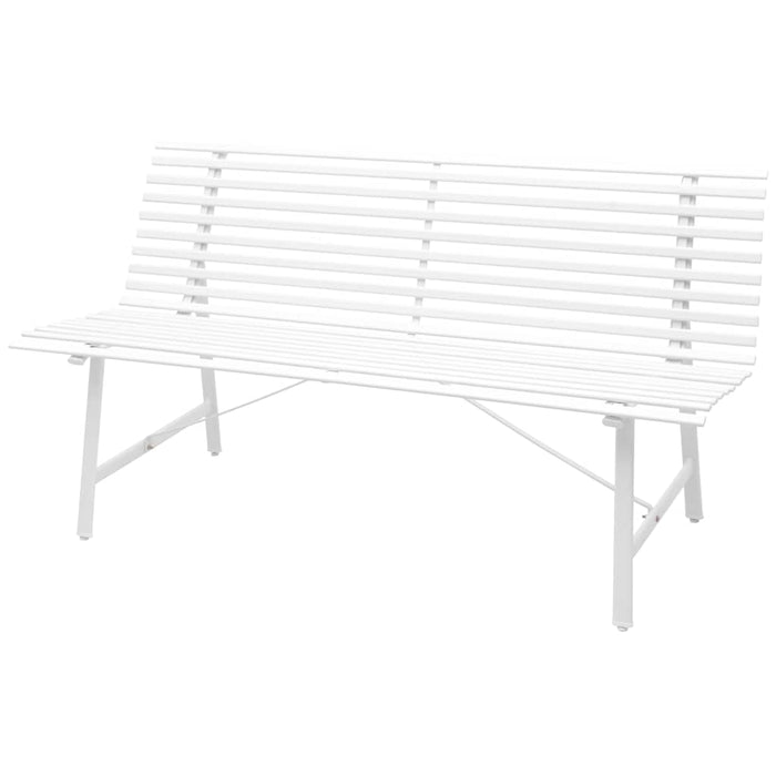 Bancă de grădină, alb, 150 cm, oțel WALTI