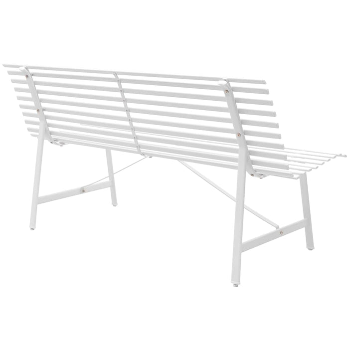 Bancă de grădină, alb, 150 cm, oțel WALTI