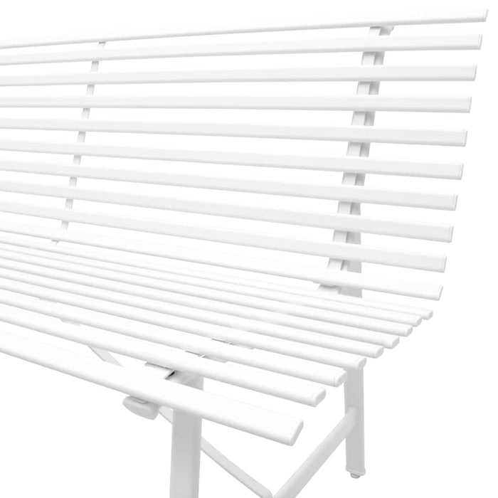 Bancă de grădină, alb, 150 cm, oțel WALTI