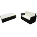 Set mobilier de grădină cu perne, 2 piese, negru, poliratan - WALTI WALTI