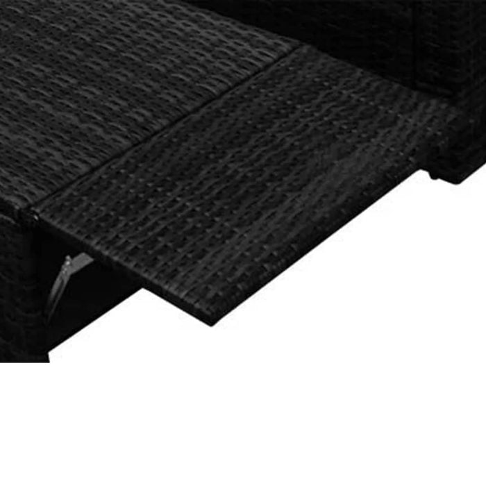 Set mobilier de grădină cu perne, 2 piese, negru, poliratan - WALTI WALTI