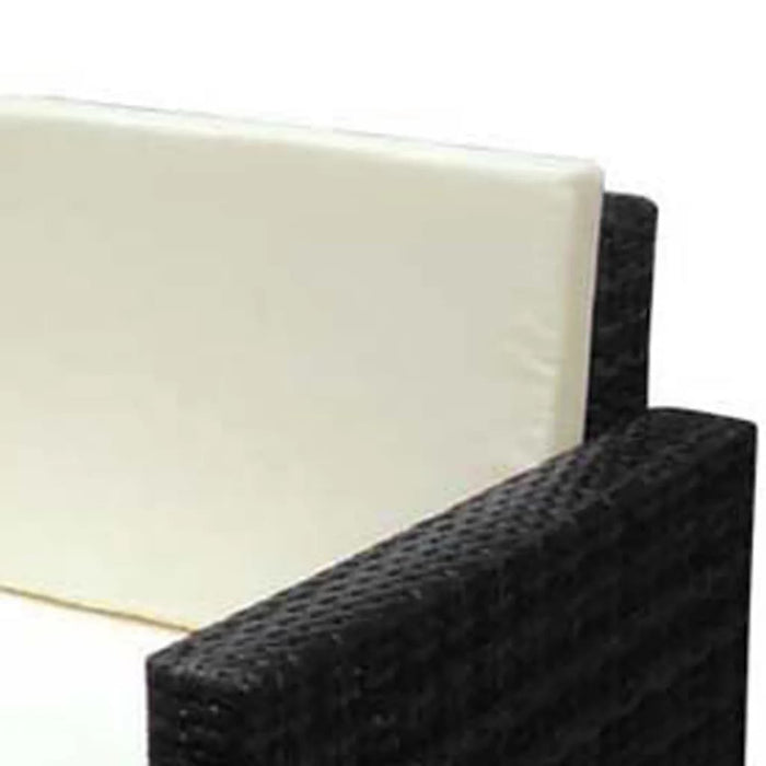 Set mobilier de grădină cu perne, 2 piese, negru, poliratan - WALTI WALTI