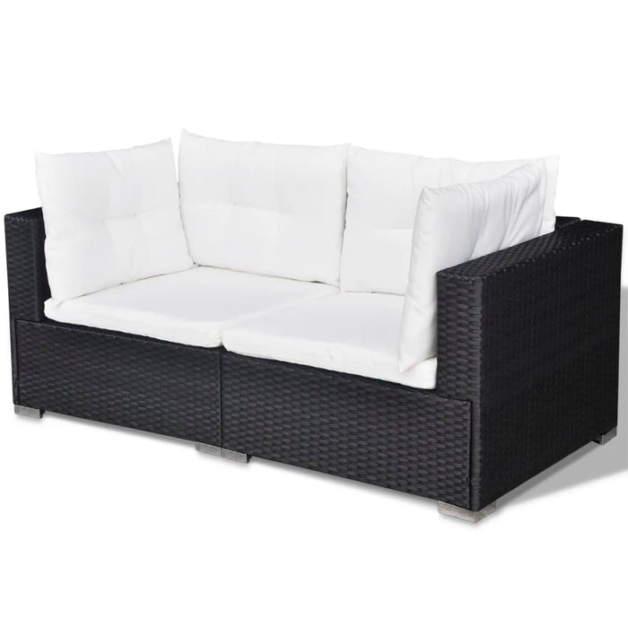 Set mobilier de grădină cu perne, 5 piese, negru, poliratan - WALTI WALTI