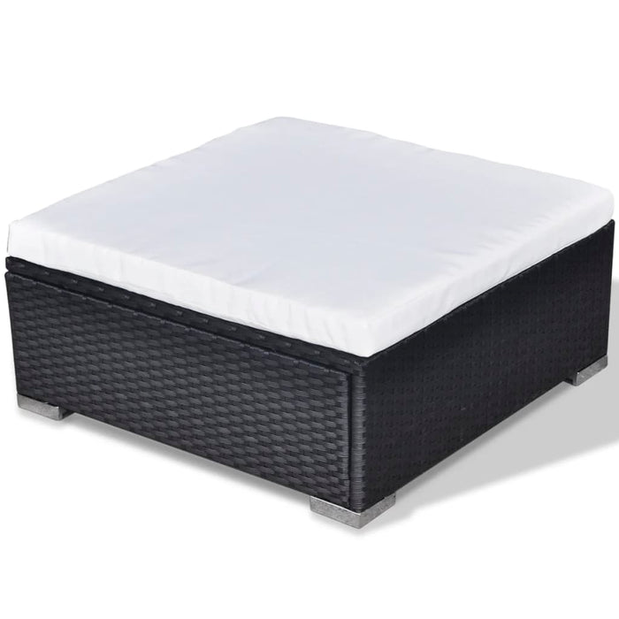 Set mobilier de grădină cu perne, 5 piese, negru, poliratan - WALTI WALTI