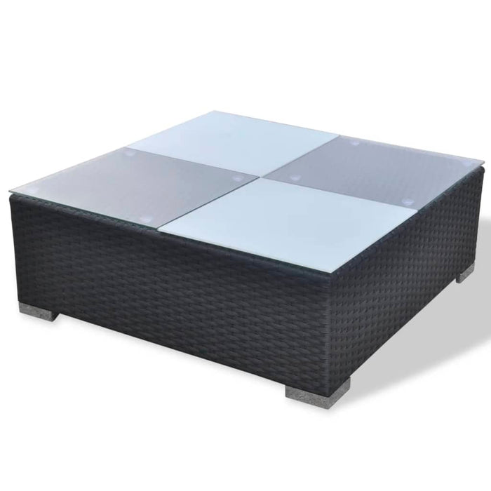 Set mobilier de grădină cu perne, 5 piese, negru, poliratan - WALTI WALTI