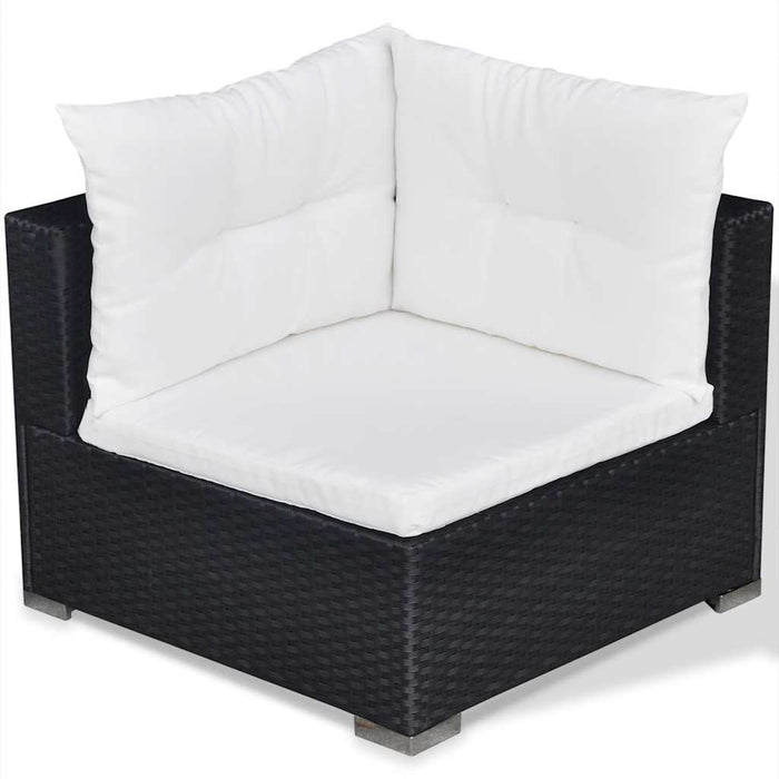 Set mobilier de grădină cu perne, 6 piese, negru, poliratan - WALTI WALTI