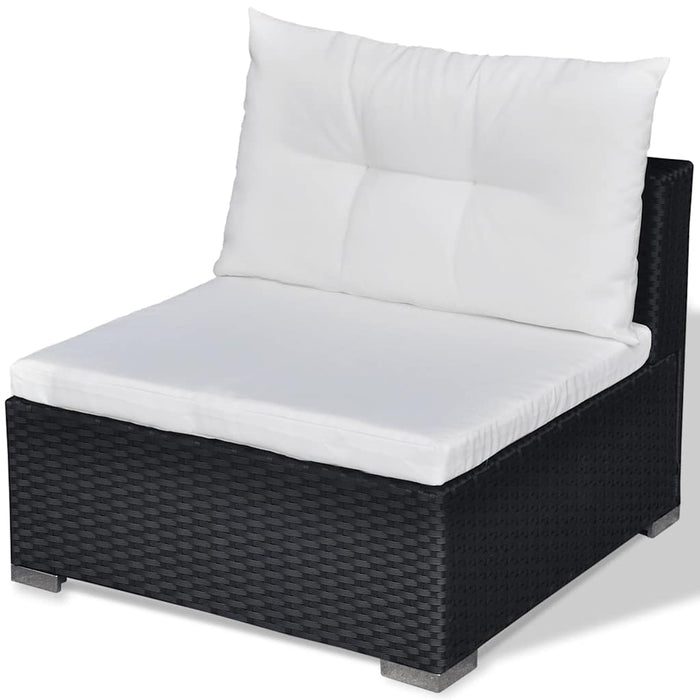 Set mobilier de grădină cu perne, 6 piese, negru, poliratan - WALTI WALTI