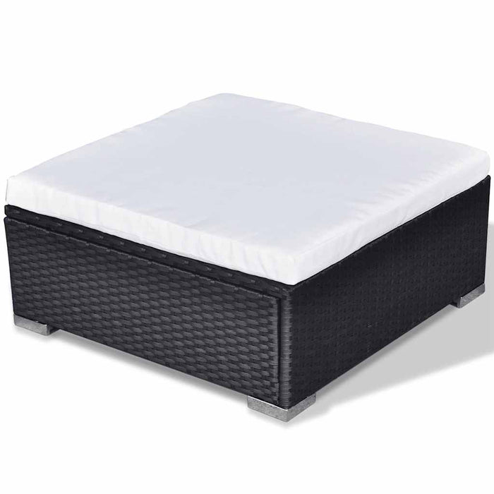 Set mobilier de grădină cu perne, 6 piese, negru, poliratan - WALTI WALTI