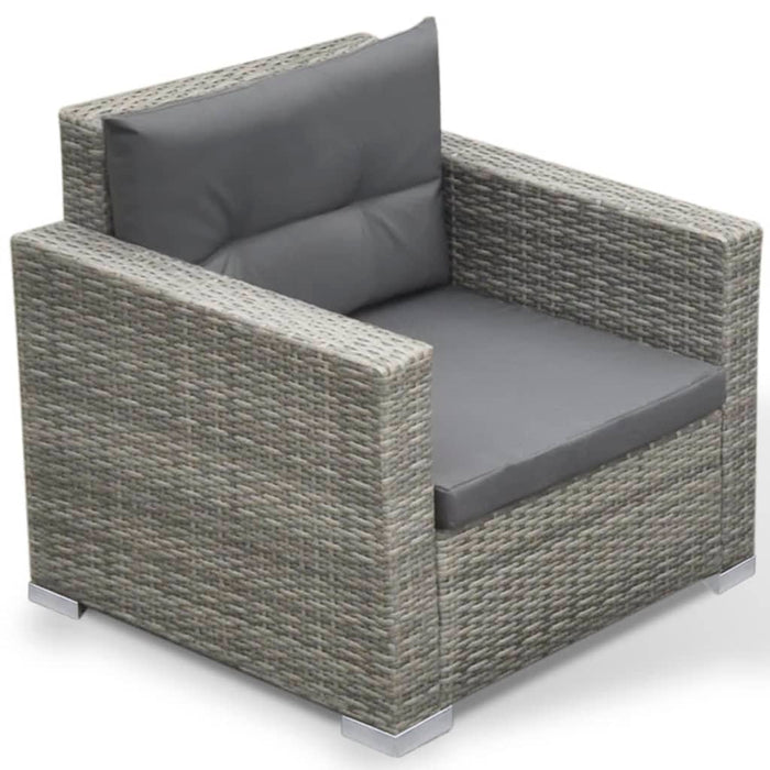 Set mobilier de grădină cu perne, 6 piese, gri, poliratan - WALTI WALTI