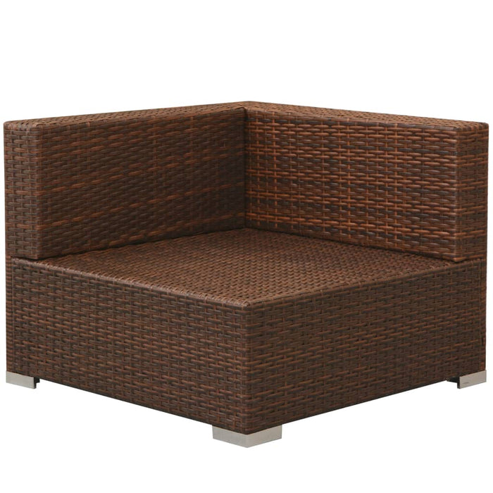 Set mobilier de grădină cu perne, 3 piese, maro, poliratan WALTI
