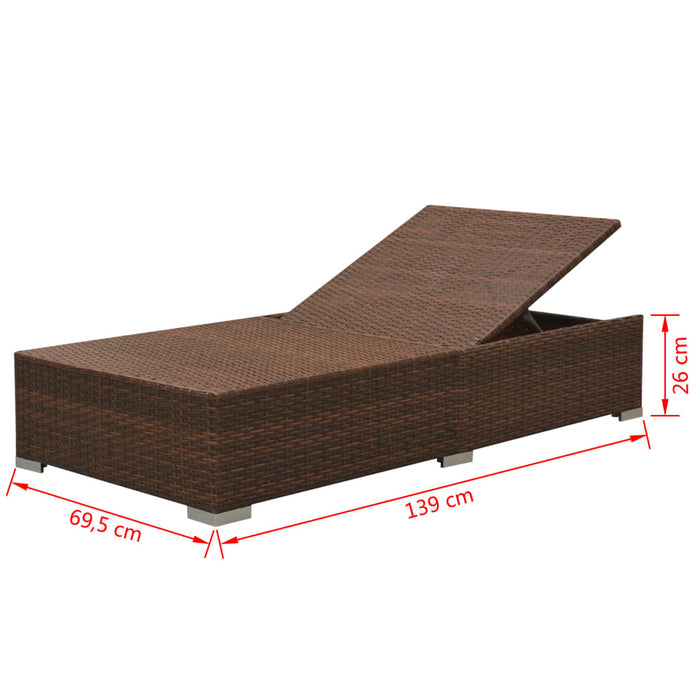 Set mobilier de grădină cu perne, 3 piese, maro, poliratan WALTI