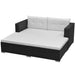 Set mobilier de grădină cu perne, 3 piese, negru, poliratan - WALTI WALTI