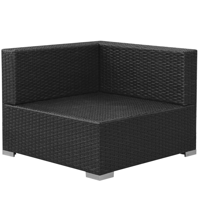 Set mobilier de grădină cu perne, 3 piese, negru, poliratan - WALTI WALTI