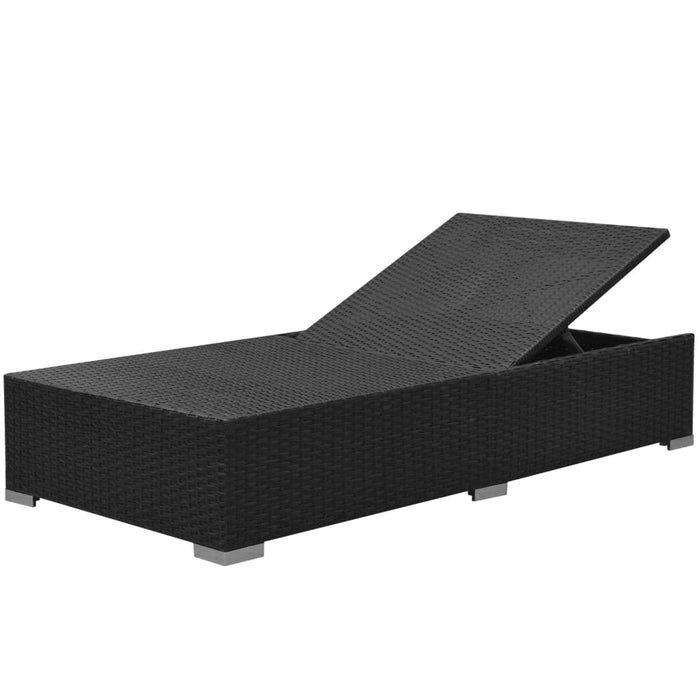 Set mobilier de grădină cu perne, 3 piese, negru, poliratan - WALTI WALTI