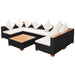 Set mobilier de grădină cu perne, 7 piese, negru, poliratan - WALTI WALTI