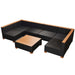 Set mobilier de grădină cu perne, 7 piese, negru, poliratan - WALTI WALTI