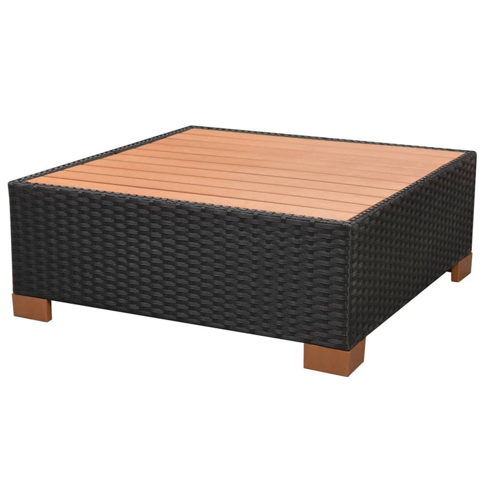Set mobilier de grădină cu perne, 7 piese, negru, poliratan - WALTI WALTI
