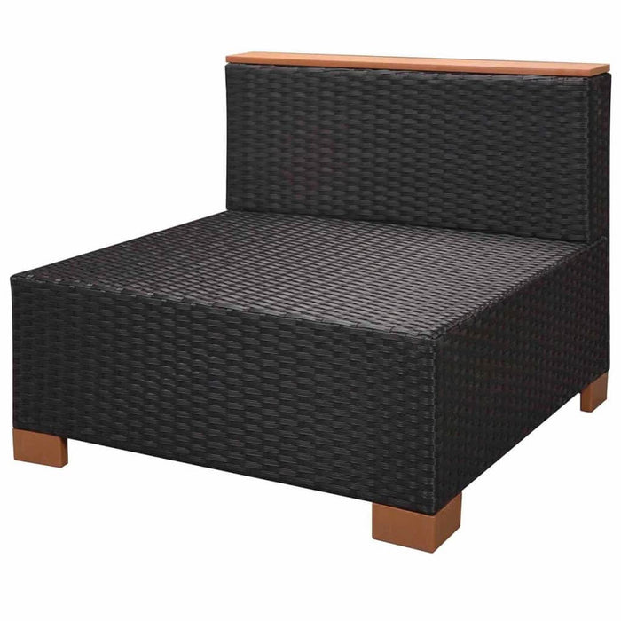 Set mobilier de grădină cu perne, 10 piese, negru, poliratan WALTI