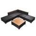 Set mobilier de grădină cu perne, 6 piese, negru, poliratan - WALTI WALTI