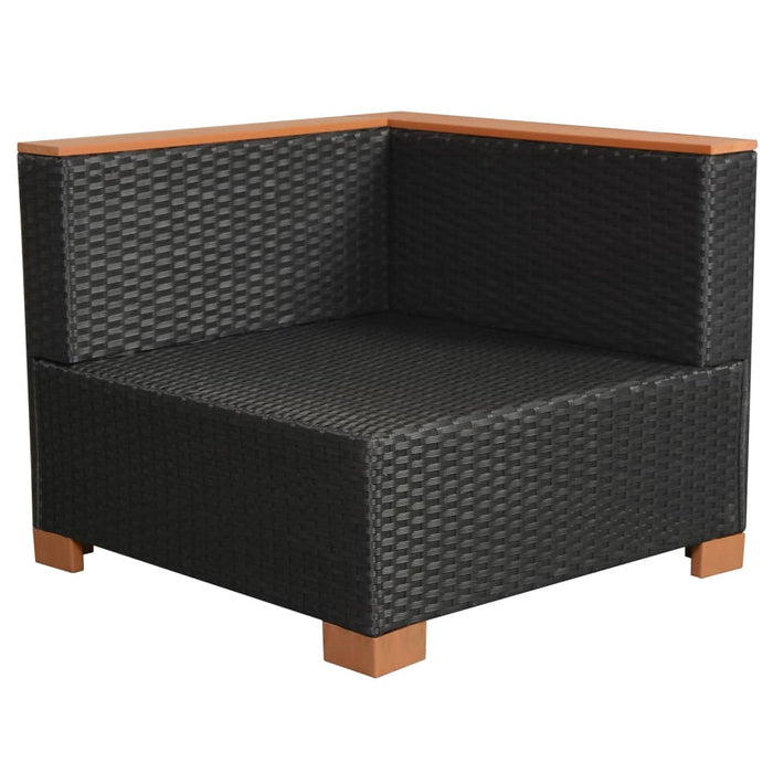 Set mobilier de grădină cu perne, 6 piese, negru, poliratan - WALTI WALTI