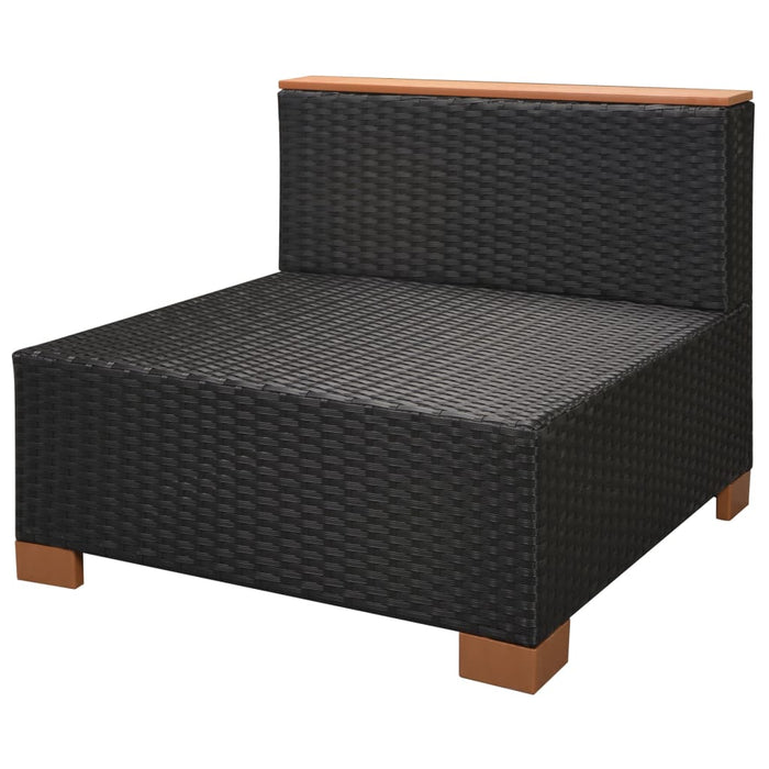 Set mobilier de grădină cu perne, 6 piese, negru, poliratan - WALTI WALTI