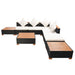 Set mobilier de grădină cu perne, 8 piese, negru, poliratan - WALTI WALTI