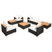 Set mobilier de grădină cu perne, 8 piese, negru, poliratan - WALTI WALTI