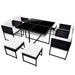 Set mobilier de exterior cu perne, 9 piese, negru, poliratan - WALTI WALTI