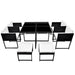 Set mobilier de exterior cu perne, 9 piese, negru, poliratan - WALTI WALTI